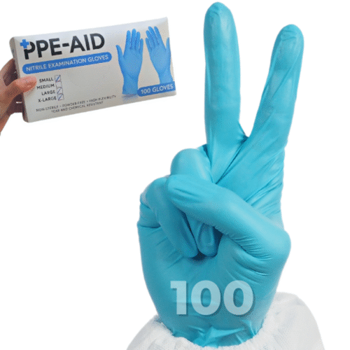 Caja 100 guantes de nitrilo vinil libre de latex azules desechables