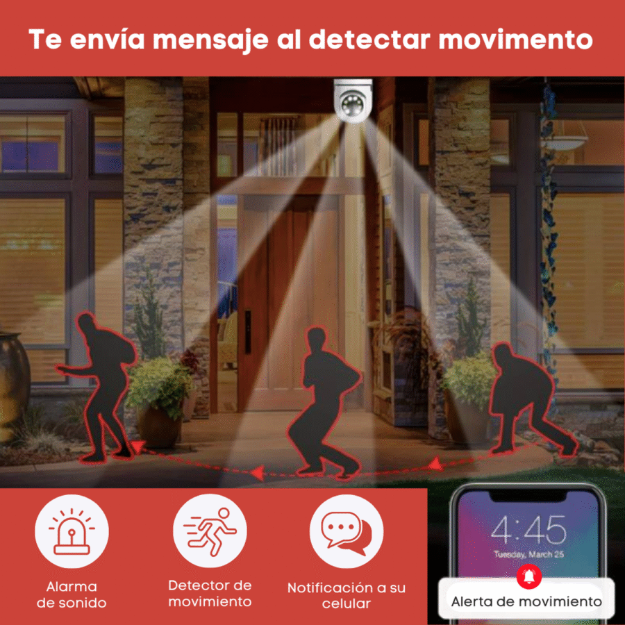 Cámara Vigilancia Foco Wifi Hd Exterior Interior App V380 - Image 5