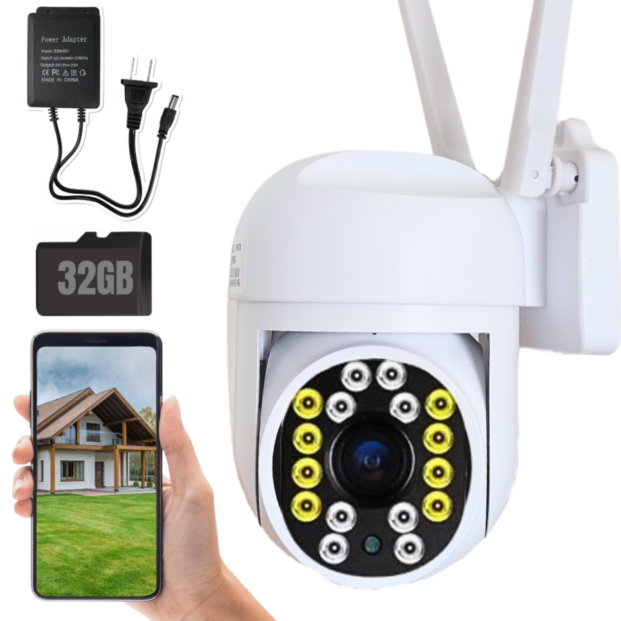 Kit Cámara De Seguridad Wifi IP + Tarjeta De Memoria 32GB