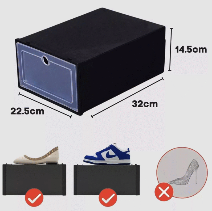 Pack 6 X Caja Organizador Negra Apilable Decorativa - Image 4