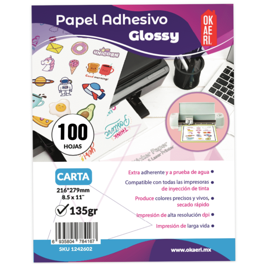 Papel Extra Adhesivo Carta 135g 50 Hojas Secado Rápido Pack - Image 6