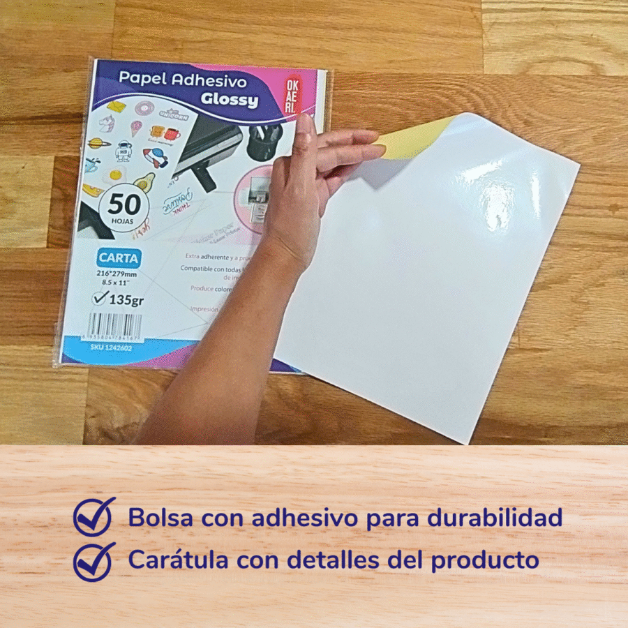 Papel Extra Adhesivo Carta 135g 50 Hojas Secado Rápido Pack - Image 4