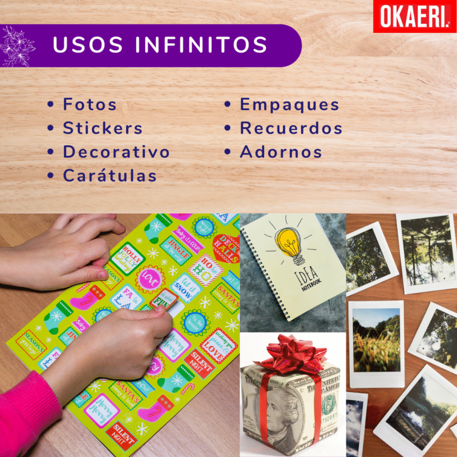 Papel Extra Adhesivo Carta 135g 50 Hojas Secado Rápido Pack - Image 5