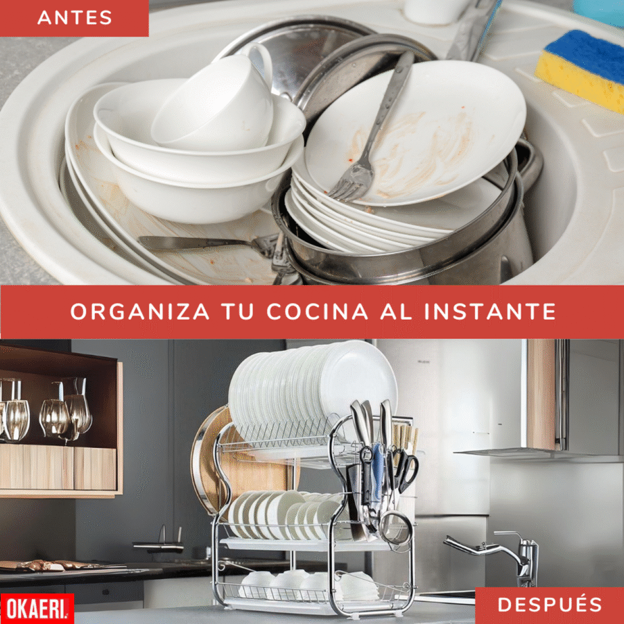 Escurridor De Trastes 3 Pisos Organizador Platos Porta Traste Cocina - Image 2