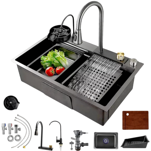 Tarja Fregadero De Cocina De Acero Inoxidable Con Accesorios