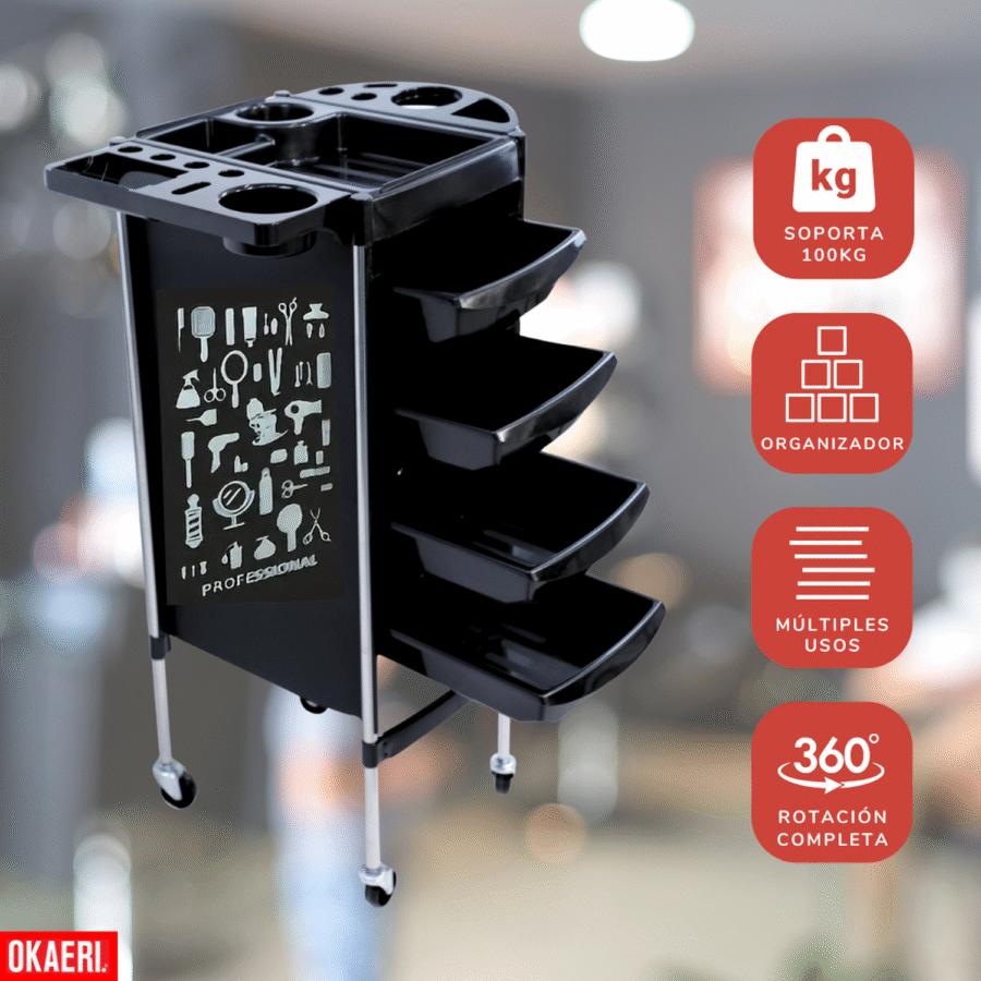 Carrito Auxiliar Organizador Estética Salón Peluquería Mueble - Image 3
