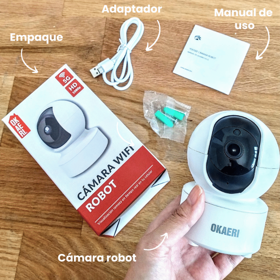 Cámara De Seguridad Wifi Vigilancia Interior Robot HD - Image 7