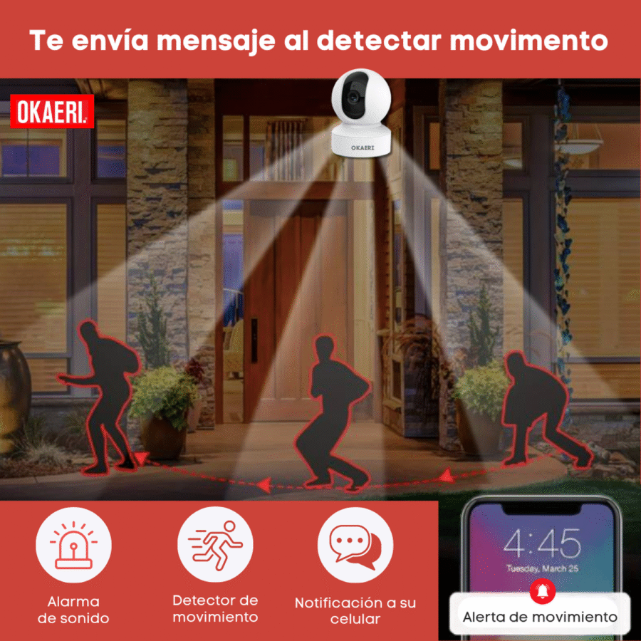 Cámara De Seguridad Wifi Vigilancia Interior Robot HD - Image 4