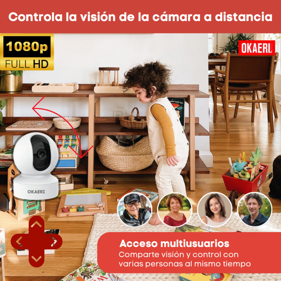 Cámara De Seguridad Wifi Vigilancia Interior Robot HD - Image 3