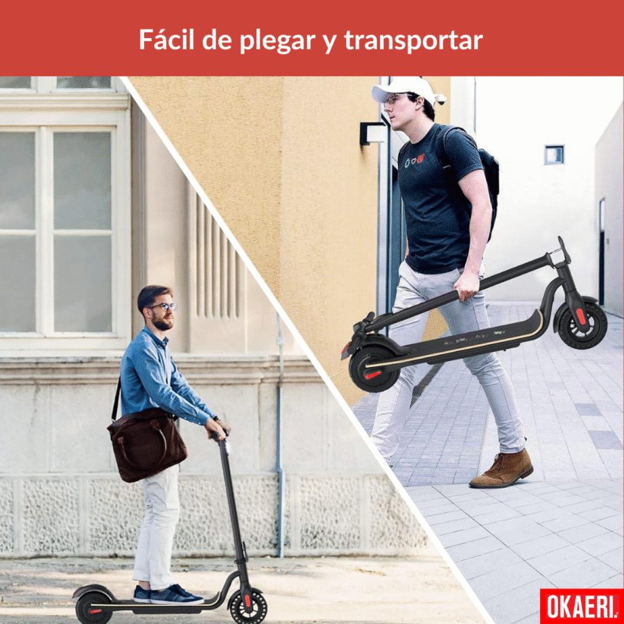 Scooter Eléctrico Patín Plegable Todo Terreno 500W OKAERI - Image 4