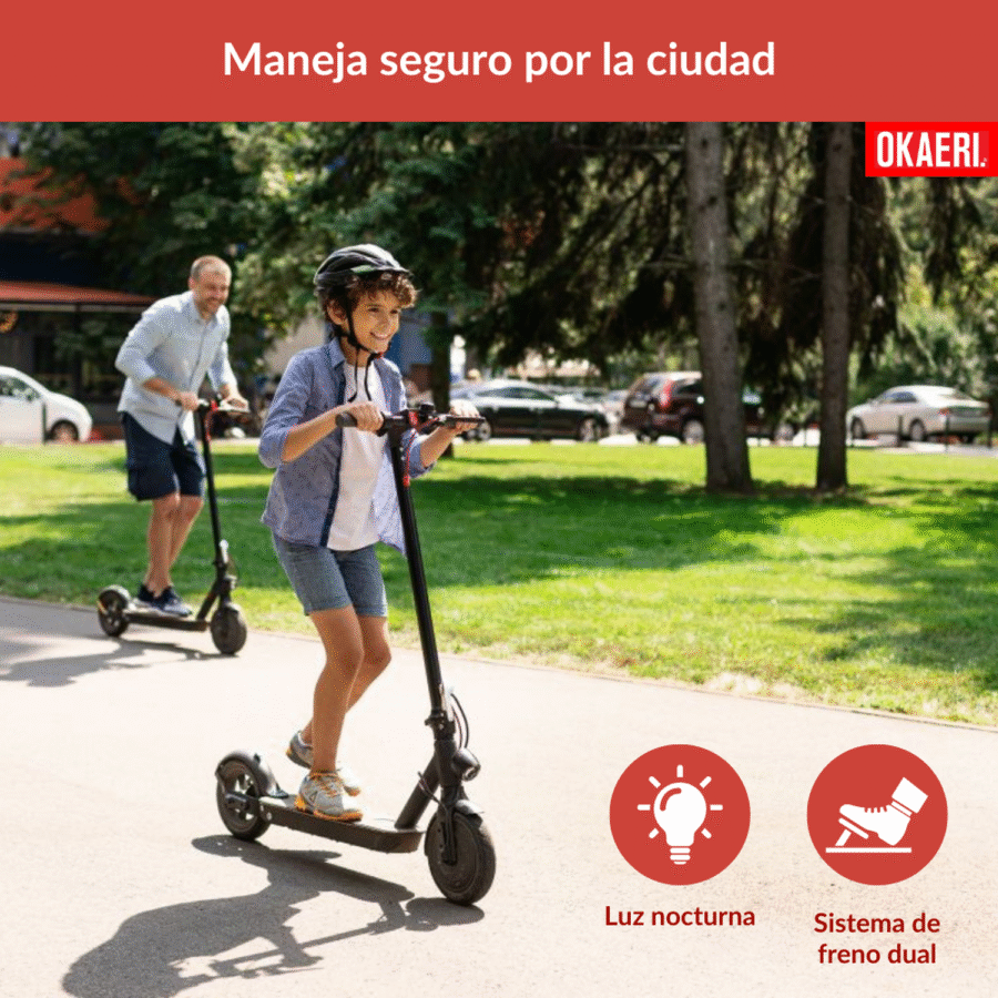 Scooter Eléctrico Patín Plegable Todo Terreno 500W OKAERI - Image 3