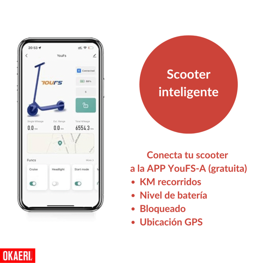 Scooter Eléctrico Patín Plegable Todo Terreno 500W OKAERI - Image 5
