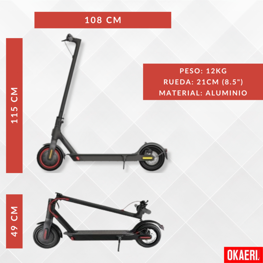 Scooter Eléctrico Patín Plegable Todo Terreno 500W OKAERI - Image 6