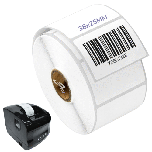 Rollo Etiquetas Térmicas Adhesivas 38x25mm 1000 pzs CURSOR Pedidos Paquetería
