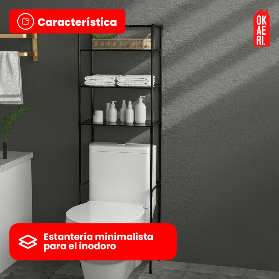 Rack Organizador De Baño OKAERI Estante Inodoro Sanitario Regadera - Image 3