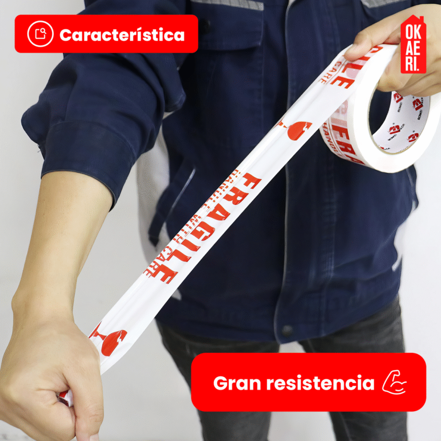 6 pzs Cinta Adhesiva Fragil CURSOR Empaque 48x150 - Image 3