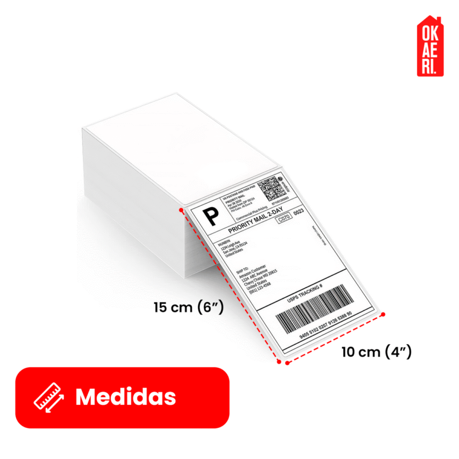 Etiqueta Térmica Adhesiva 4X6 (10x15cm) CURSOR 1000 Pzs Guías Envíos Paquetería - Image 2