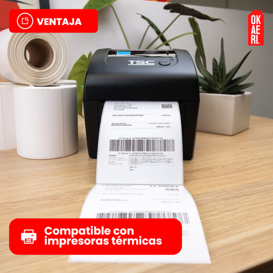 Etiqueta Térmica Adhesiva 4X6 (10x15cm) CURSOR 1000 Pzs Guías Envíos Paquetería - Image 4