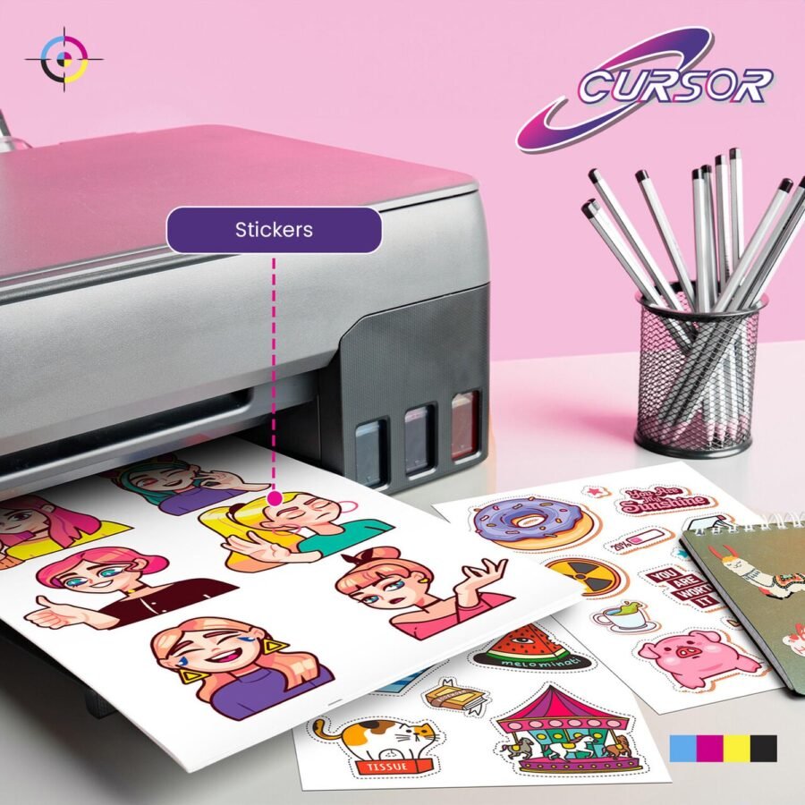 Papel Vinilo Adhesivo Semi Transparente CURSOR 30 Hojas Carta Inkjet - Image 5