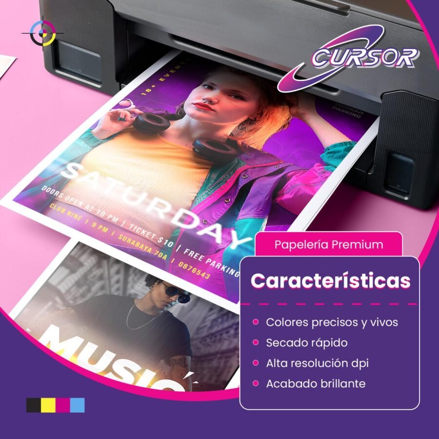 Papel Vinilo Adhesivo Blanco CURSOR 30 Hojas A4 Inkjet - Image 3