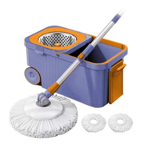 Trapeador Giratorio 360 Con Cubeta OKAERI + 2 Repuestos Microfibra Mop Grande Con Pedal