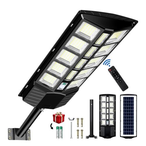 Lámpara Solar LED 800W OKAERI Foco IP67 Luz Exterior Jardín