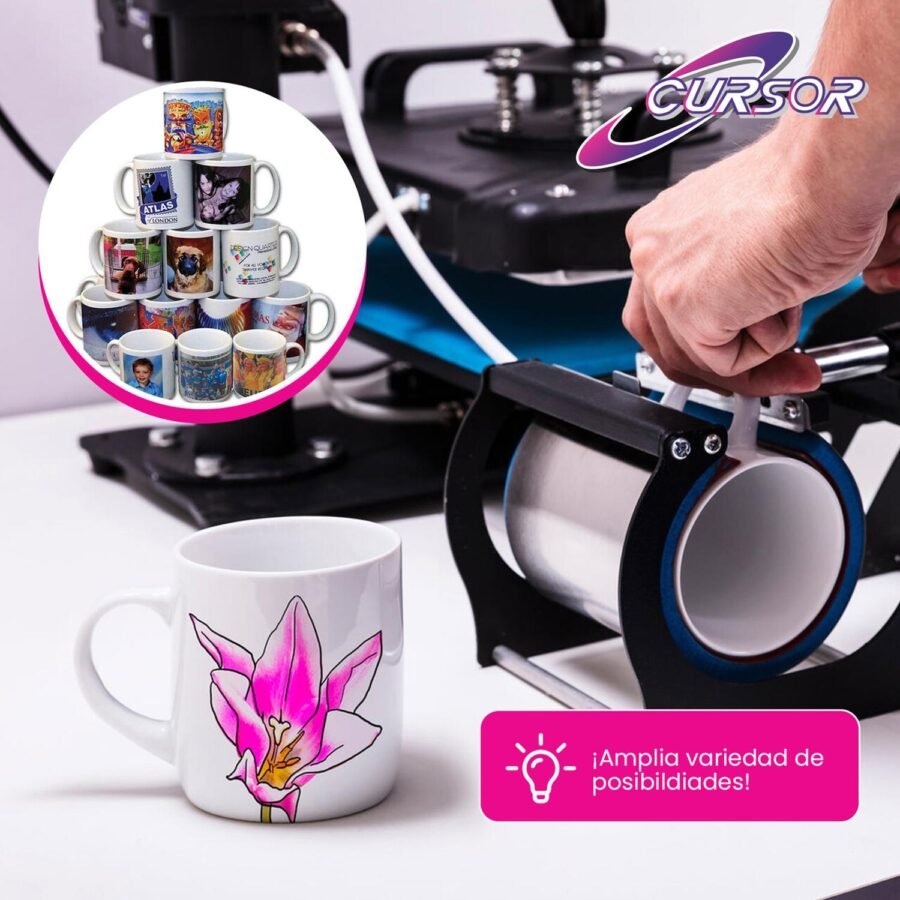 Taza Blanca Para Sublimar CURSOR 11oz 12pzs Caja Tazas Sublimación Mayoreo - Image 3