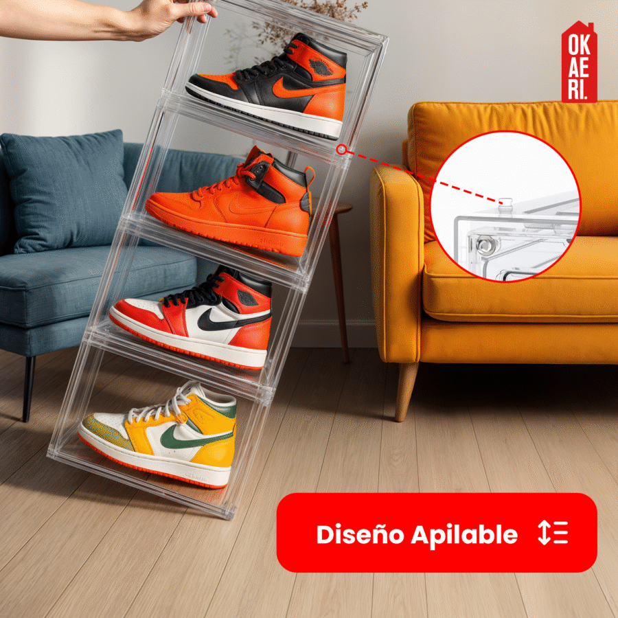 Zapatero Transparente OKAERI 10 Cajas de Zapatos Plástico Organizador Apilable - Image 10