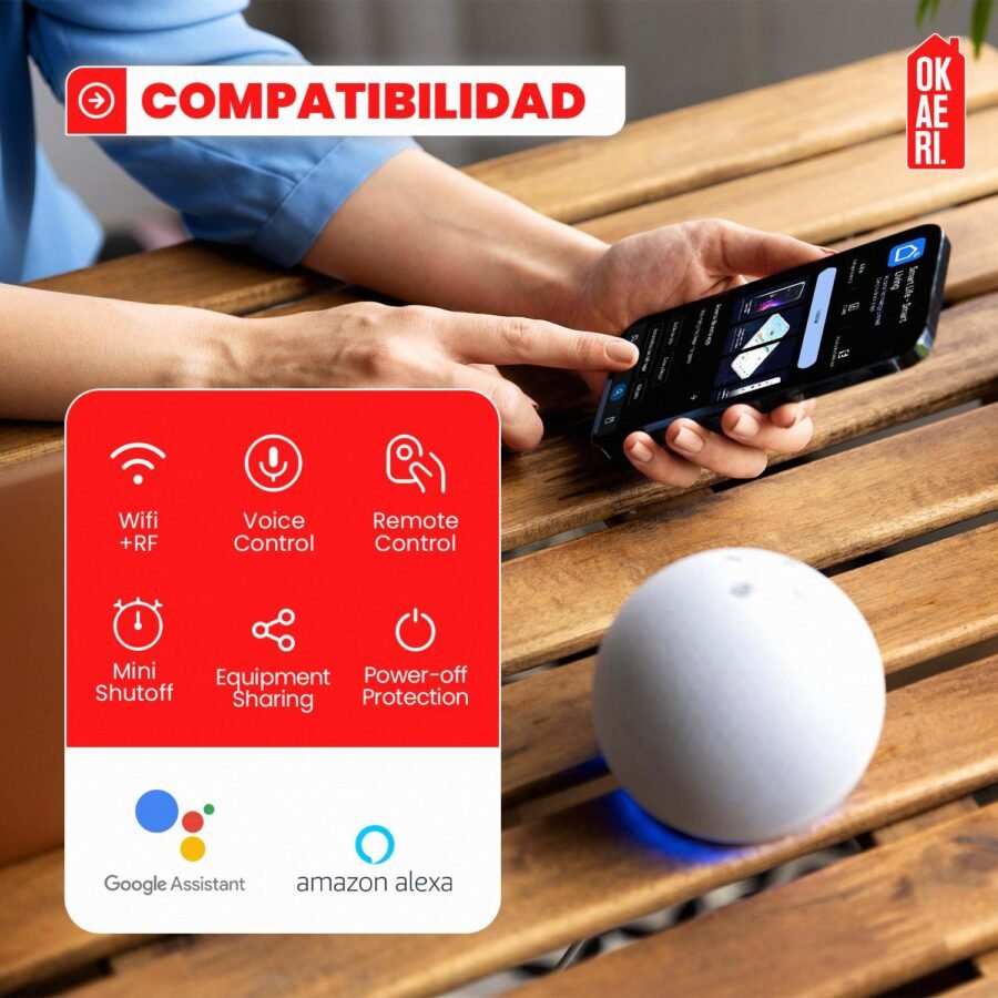 Interruptor Inteligente Wi-Fi OKAERI Compatible Alexa y Google Home APP Smart Life - Image 7