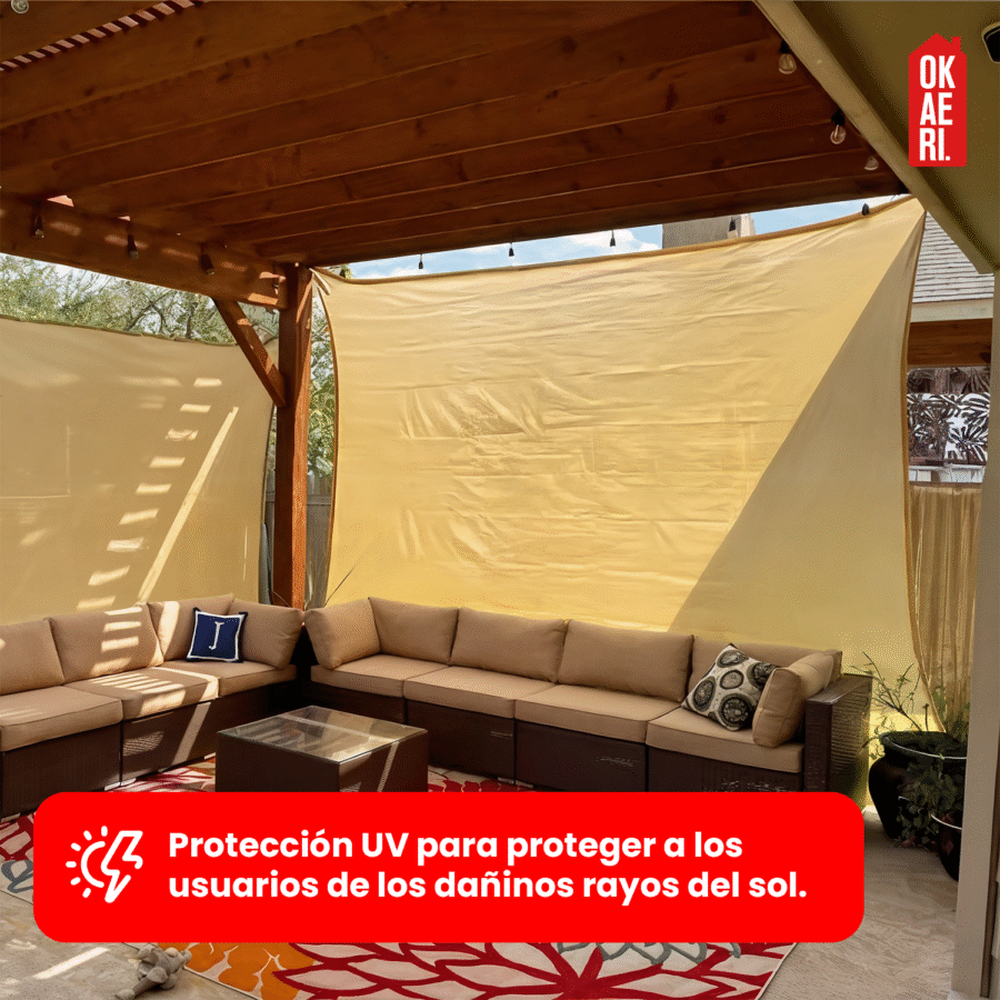 Malla Sombra 6x4m OKAERI Raschel Reforzada Exterior UV - Image 3