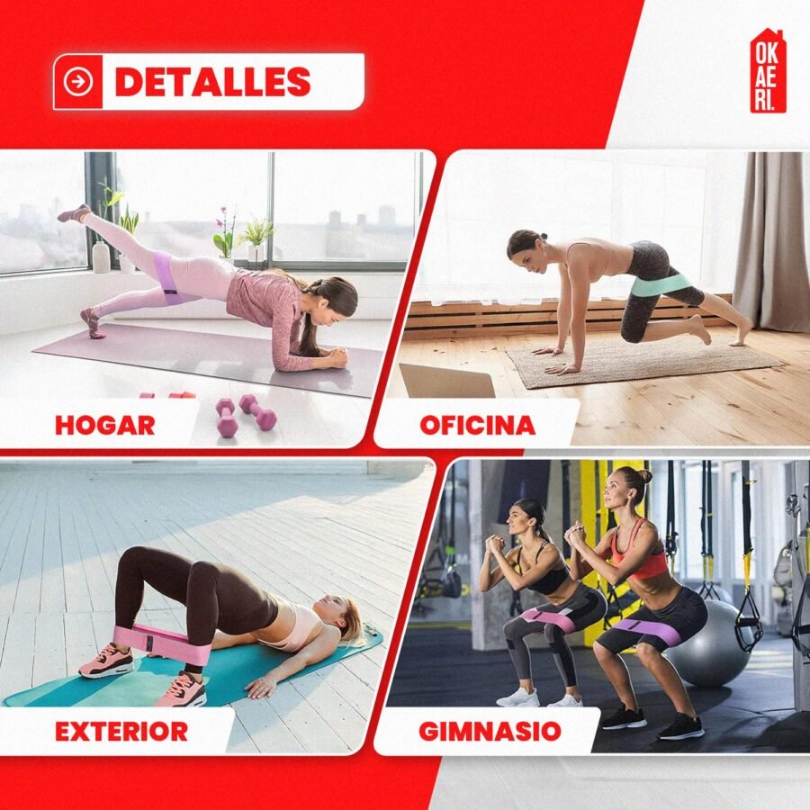 Kit Bandas De Resistencia OKAERI Ligas Elásticas Para Ejercicio - Image 4