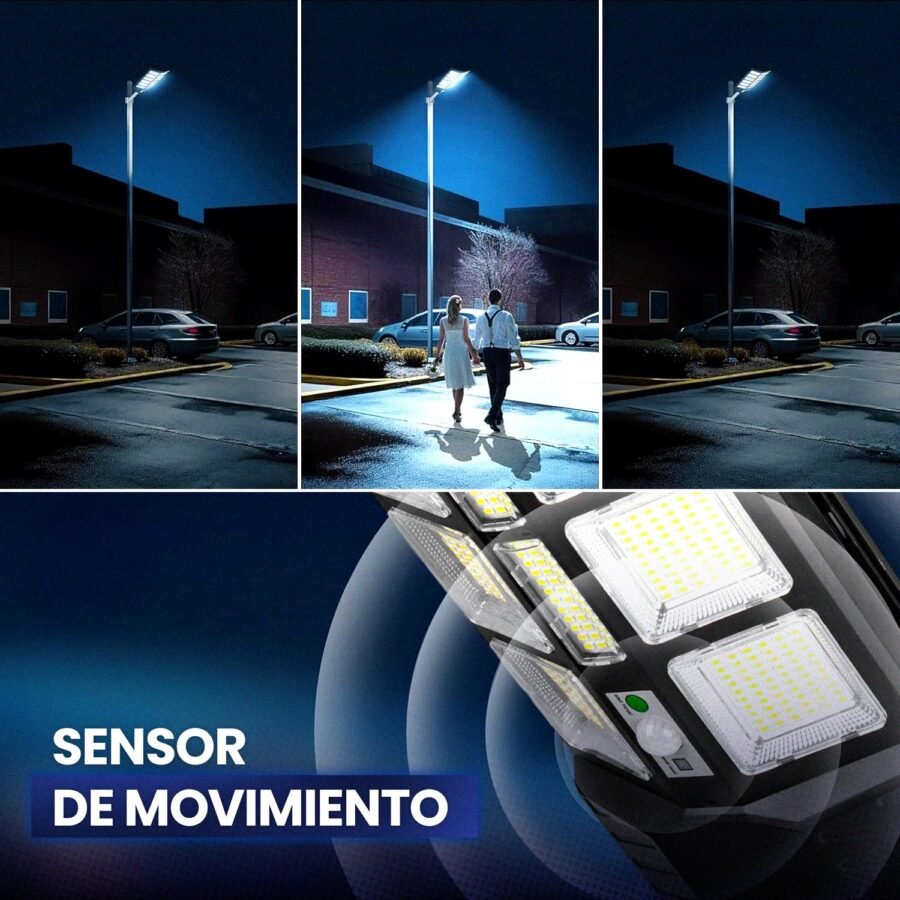 Lámpara Solar LED 800W OKAERI Foco IP67 Luz Exterior Jardín - Image 6