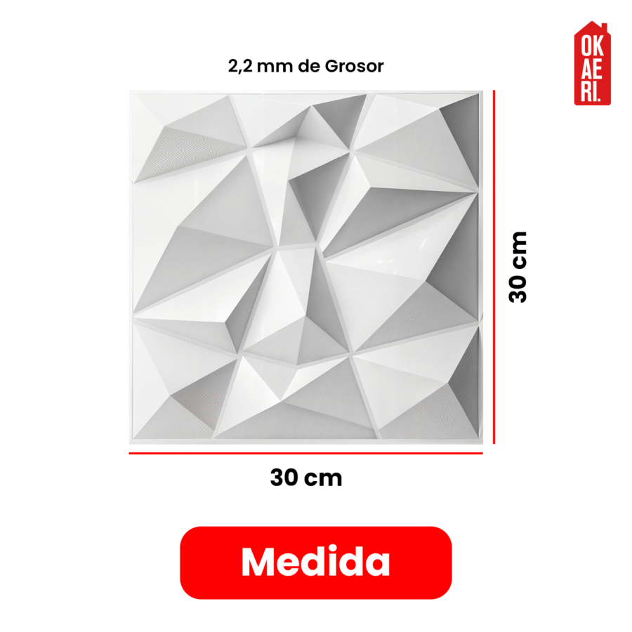 Panel Decorativo Geométrico OKAERI Pared 16pzs Impermeable 3D 30x30 - Image 4