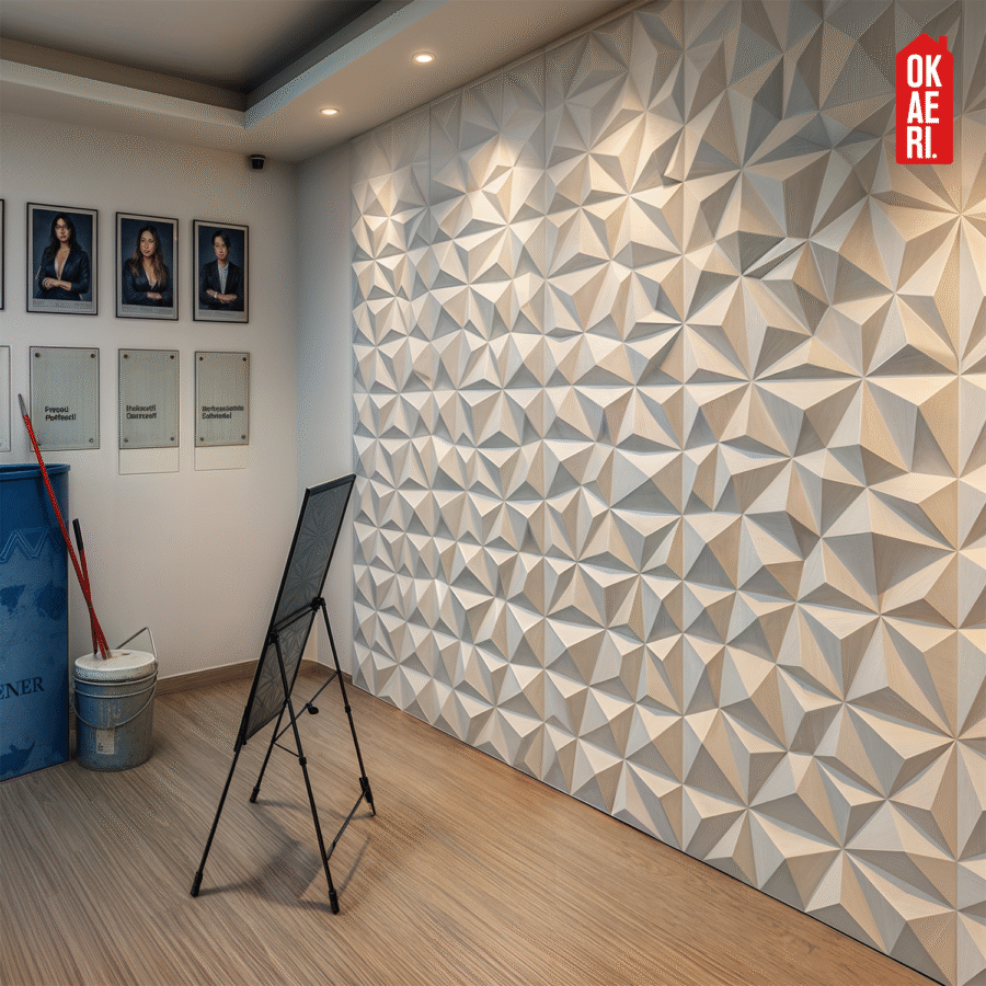 Panel Decorativo Geométrico OKAERI Pared 16pzs Impermeable 3D 30x30 - Image 9