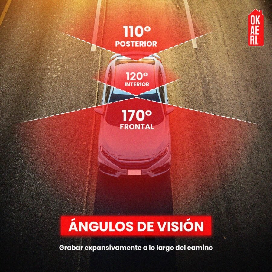 Cámara para Auto OKAERI 1080P HD Automóvil Dash Cam Reversa - Image 4