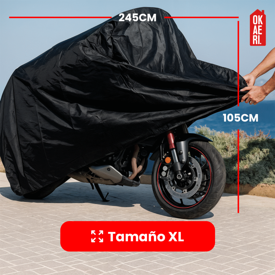 Funda Para Moto OKAERI Impermeable Motocicleta Protección Solar XL - Image 6