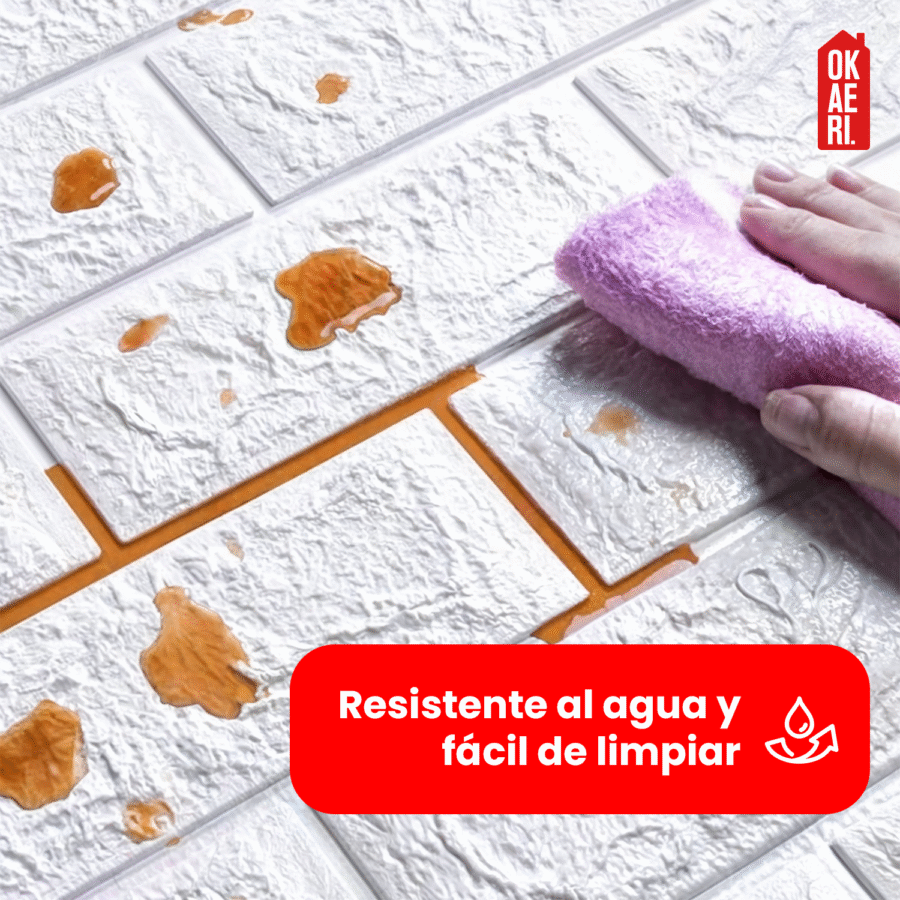 Paneles Decorativos Ladrillo OKAERI Pared 20pzs Adhesivo Impermeable 3D - Image 2