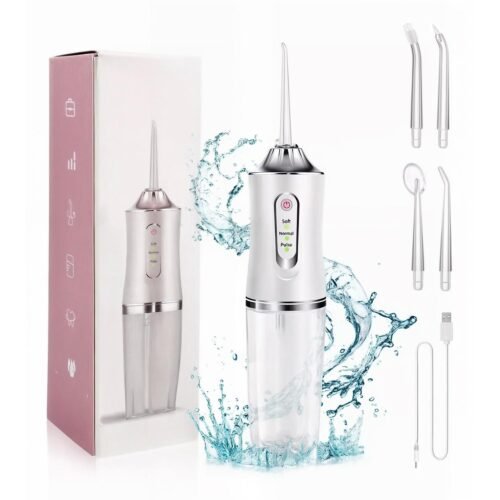 Irrigador Bucal OKAERI Limpiador Agua Eléctrico Para Dientes Recargable USB Portátil Con Accesorios