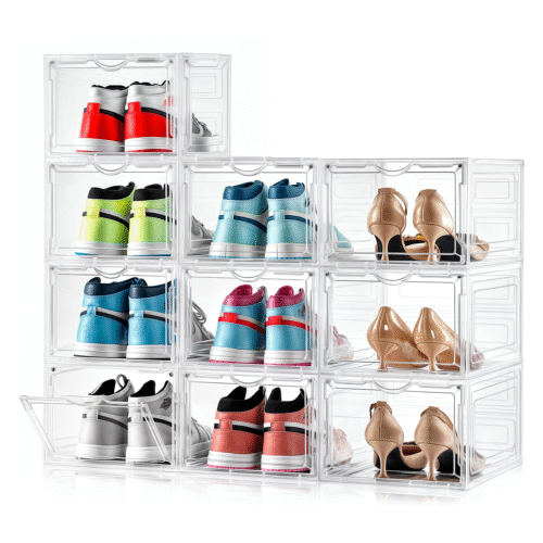 Zapatero Transparente OKAERI 10 Cajas de Zapatos Plástico Organizador Apilable