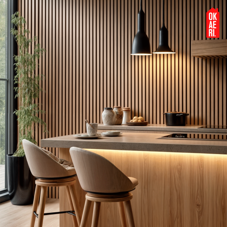 Panel Decorativo WPC OKAERI Pared 12pzs 1mx16cm Color Madera Lambrin Acanalado - Image 2