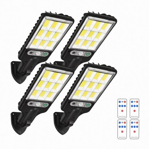 4pzs Lámpara Foco Solar LED OKAERI Foco IP67 Luz Exterior Jardín