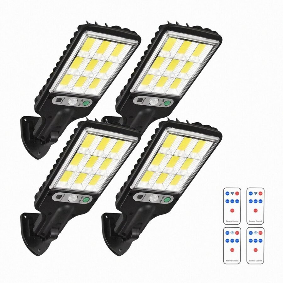 4pzs Lámpara Foco Solar LED OKAERI Foco IP67 Luz Exterior Jardín