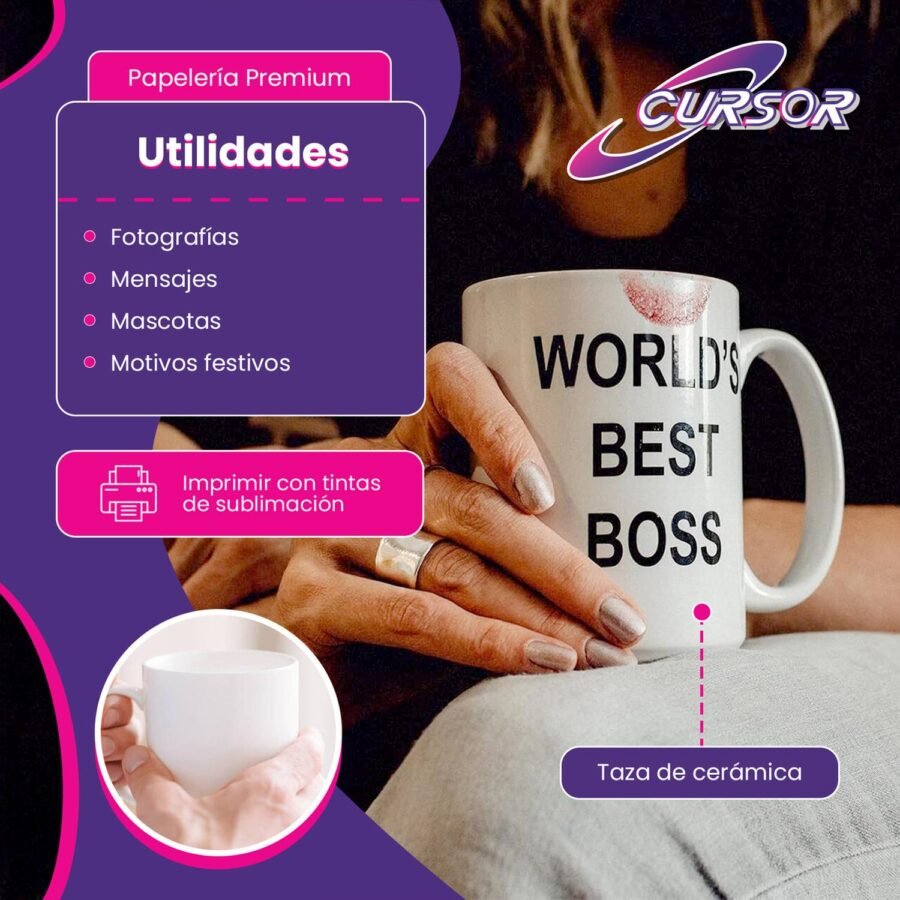 Taza Blanca Para Sublimar CURSOR 11oz 12pzs Caja Tazas Sublimación Mayoreo - Image 2