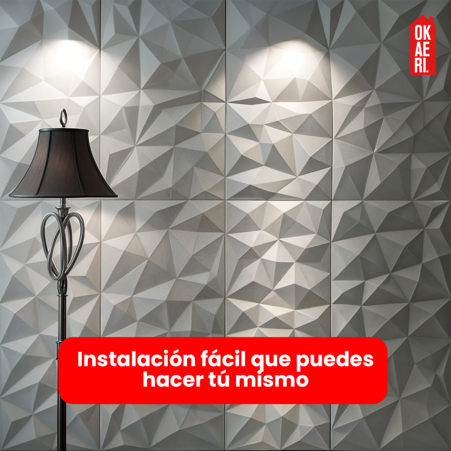 Panel Decorativo Geométrico OKAERI Pared 16pzs Impermeable 3D 30x30 - Image 6