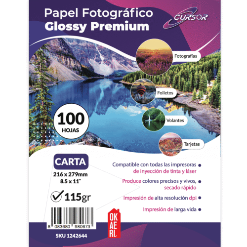 Papel Fotográfico Carta 100 Hojas Brillante 115g Foto Glossy