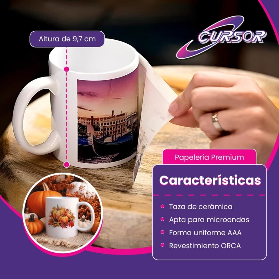 Taza Blanca Para Sublimar CURSOR 11oz 12pzs Caja Tazas Sublimación Mayoreo - Image 4