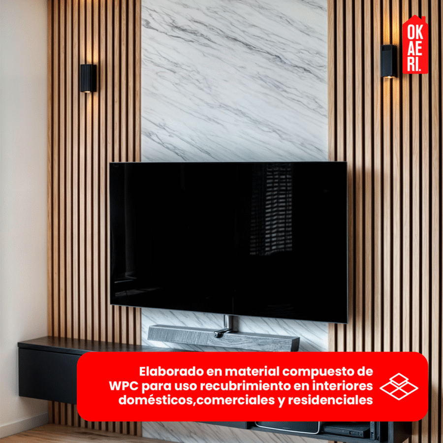 Panel Decorativo WPC OKAERI Pared 12pzs 1mx16cm Color Madera Lambrin Acanalado - Image 4