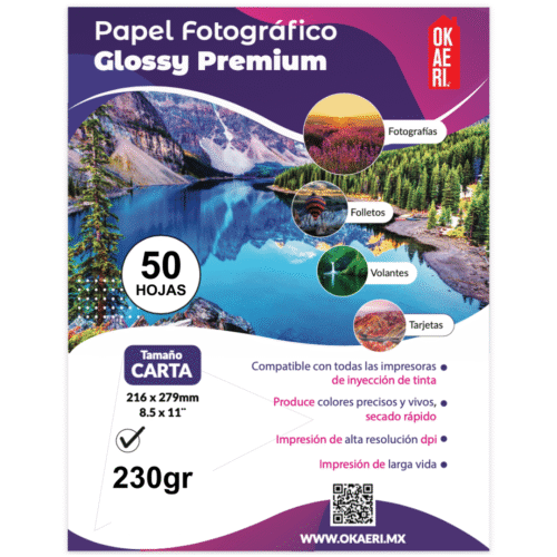 Papel Fotográfico Carta Brillante 230g Foto Glossy Hojas