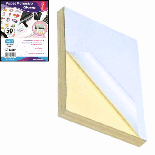 Papel Extra Adhesivo Carta 135g 50 Hojas Secado Rápido Pack