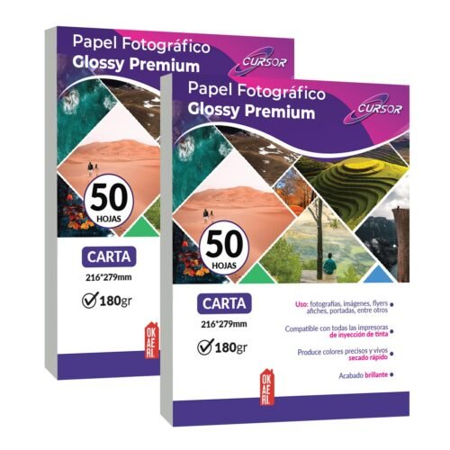 PAPEL FOTOGRAFICO 180g. CURSOR BRILLANTE 100 H.